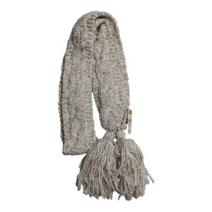 Talbots Oatmeal Chunky Cable Knit Wool Blend Scarf